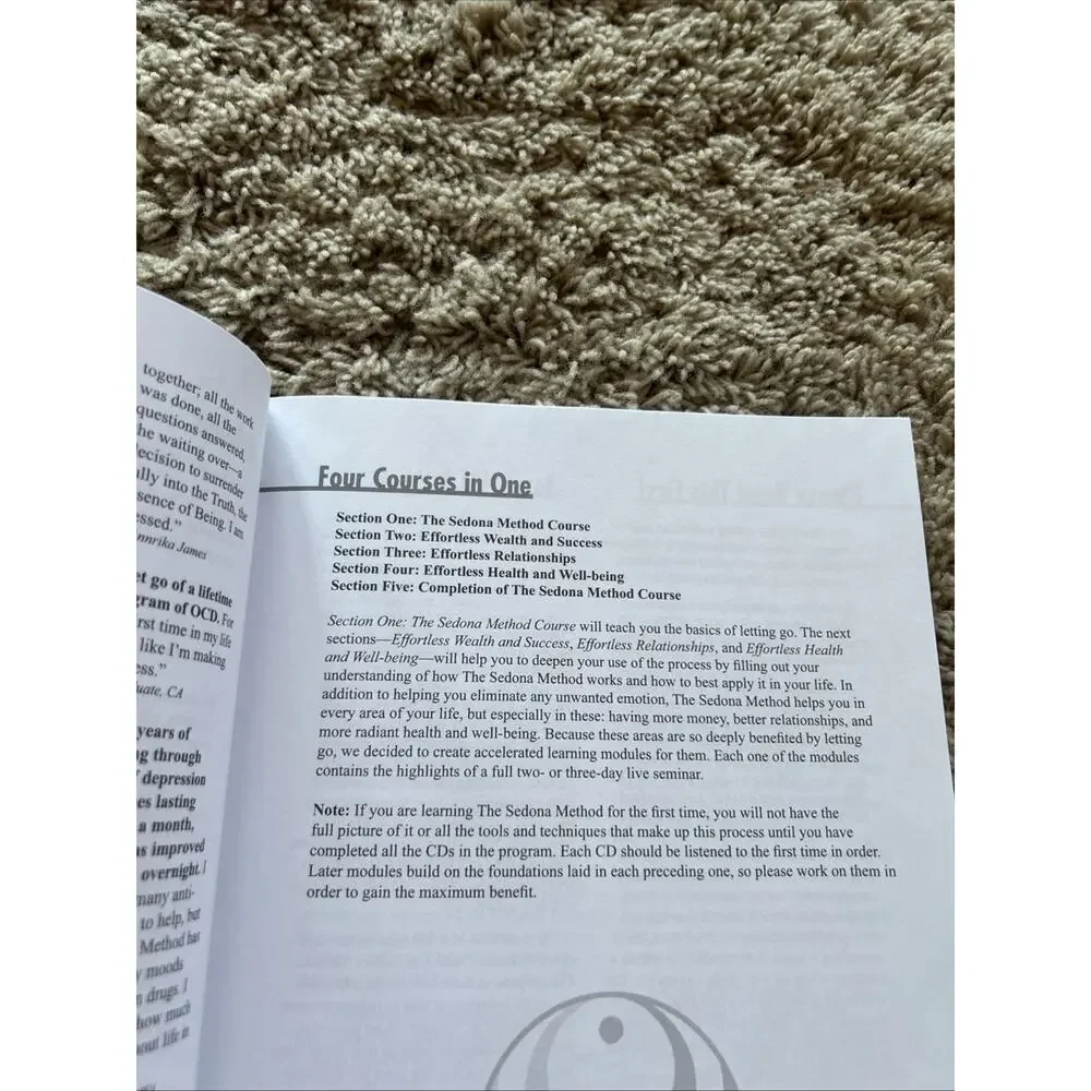 The Sedona Method Course, Plus: Effortless Wealth & Success *BOOK ONLY* NEW D26